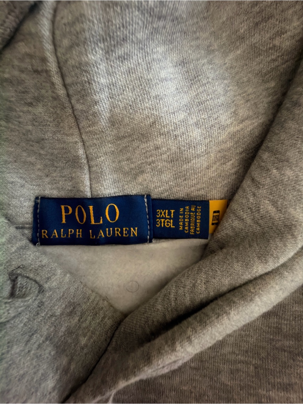 Ralph Lauren Gray Polo Bear Pullover Hoodie with Multicolor Graphic - Picture 4 of 4
